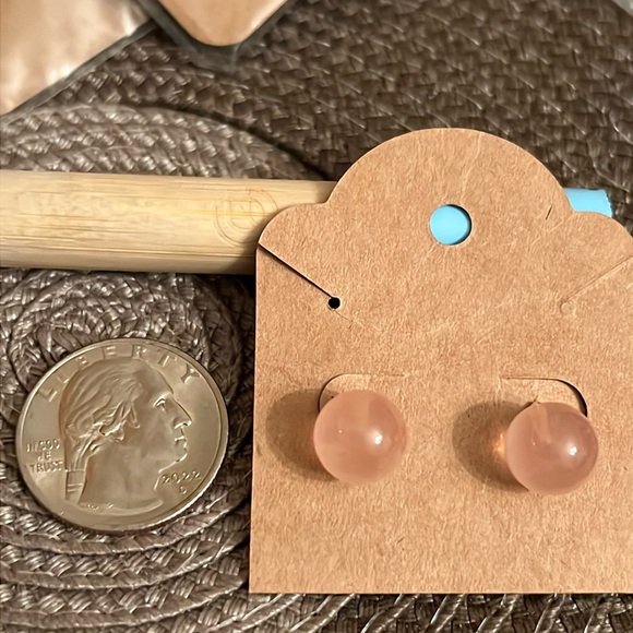 Pink Stone Earrings - Picture 1 of 2